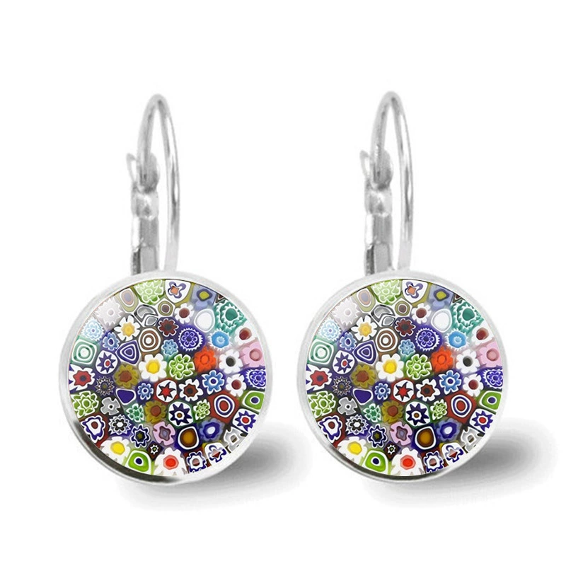 Glass silver earrings, Italy, France, french style