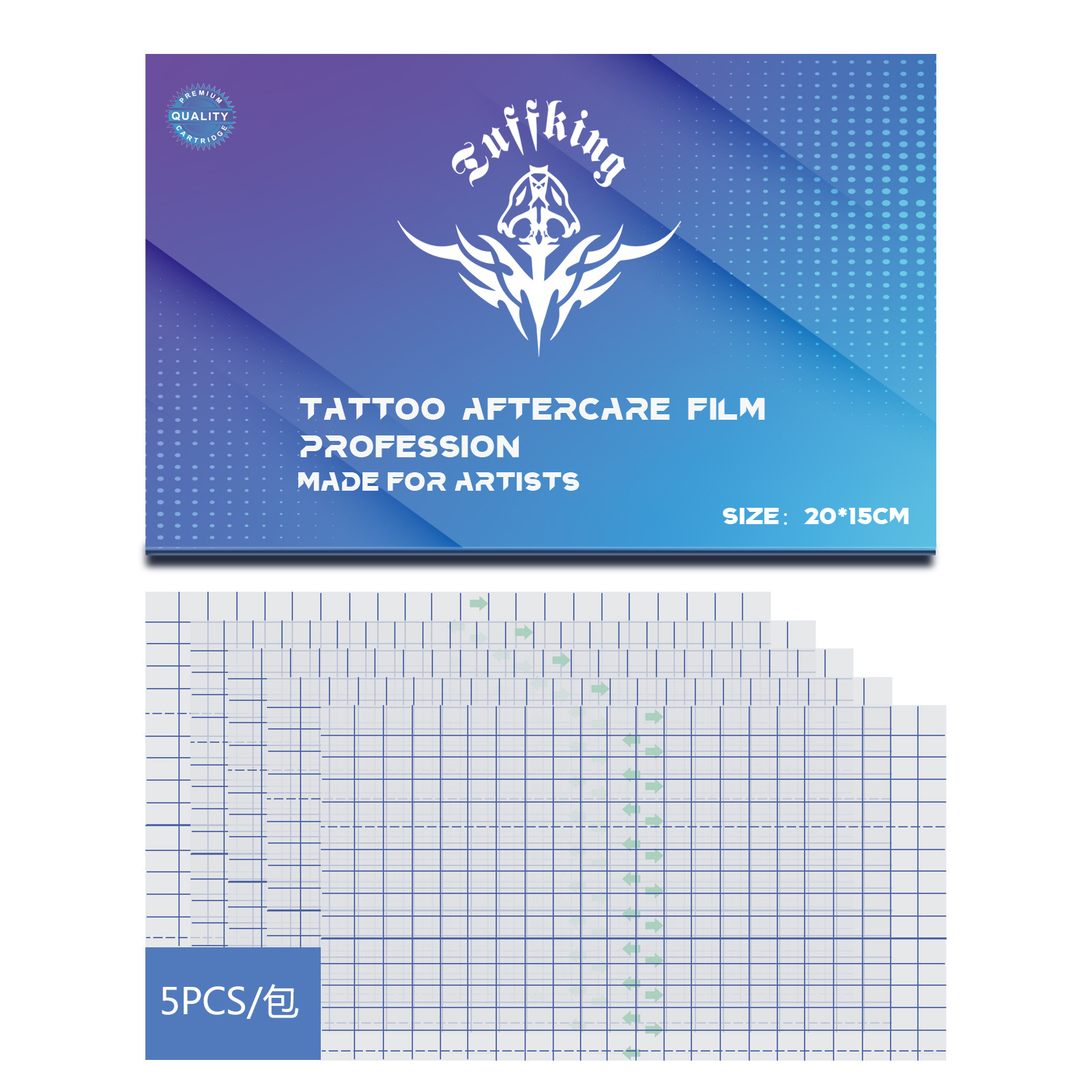 Tuffking tatuaje reparación película protectora impermeable película PU permeable al aire una hoja de equipo de enfermería reparación de tatuajes