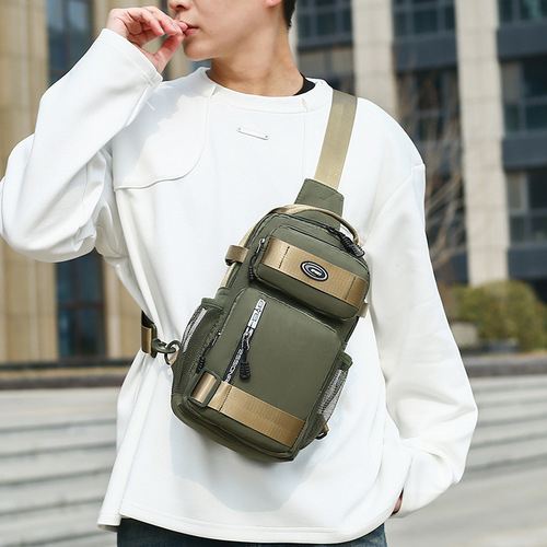 Men's Chest Bag Business Commute Casual Unisex Shoulder Bag Trendy Fashion Large Capacity Crossbody Bag