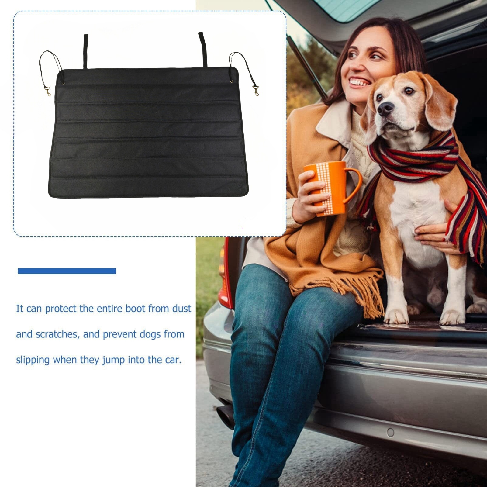 Universal car accessories trunk anti-dirt mat, foldable bumper protection anti-collision pad, 41" waterproof rear trunk mat