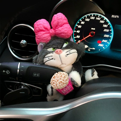 Plush Doll Toy Car Interior – Car ornaments - pocket-decorative-doll-bow-popcorn-cat