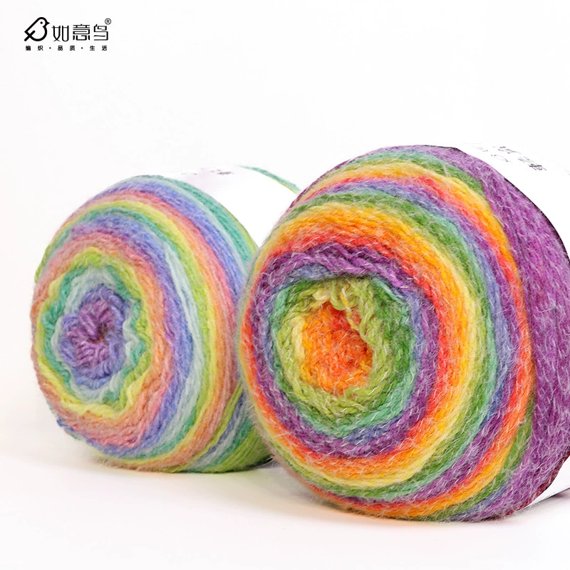 Gradient section-dyed wool yarn cake, 600 g, hand-knitting & crochet scarf thread