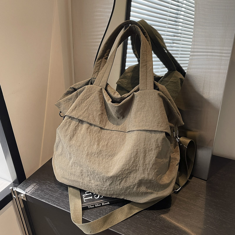 Original Korean Style Nylon Cloth Bucket Bag Women's Portable All-match Big Bag Internet Popular Same Style Western Style Shoulder Crossbody Bag Trendy