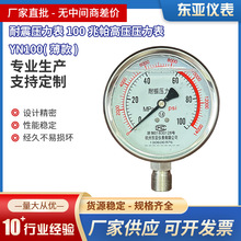 新款耐震压力表100兆帕高压压力表YN100薄款管道抗震压力显示表