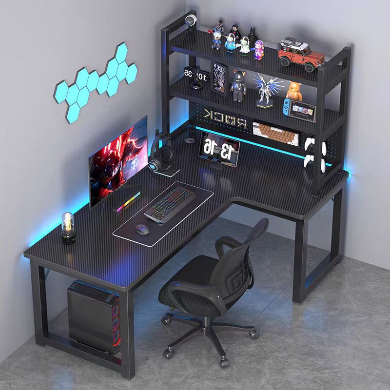 New L-shaped Corner Computer Desk Large Desktop Household Integrated Simple Curved E-sports Table Chair Set Double Table suit