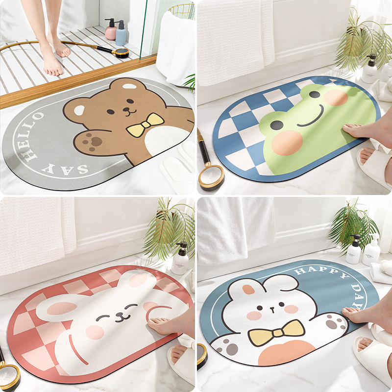 Alfombra de piso de baño barro de diatomeas suave fuerte absorbente alfombra de piso Puerta de baño antideslizante hogar alfombra de baño