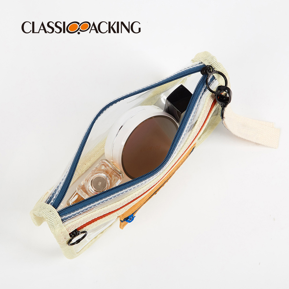 Estuche para lápices simple y transparente, gran capacidad y alto valor, bolsa de papelería de estilo ins japonés, bolsa de cosméticos multifuncional, logotipo impreso