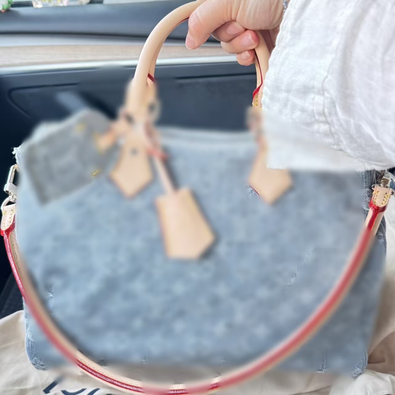 자수 블루 베개 30cm