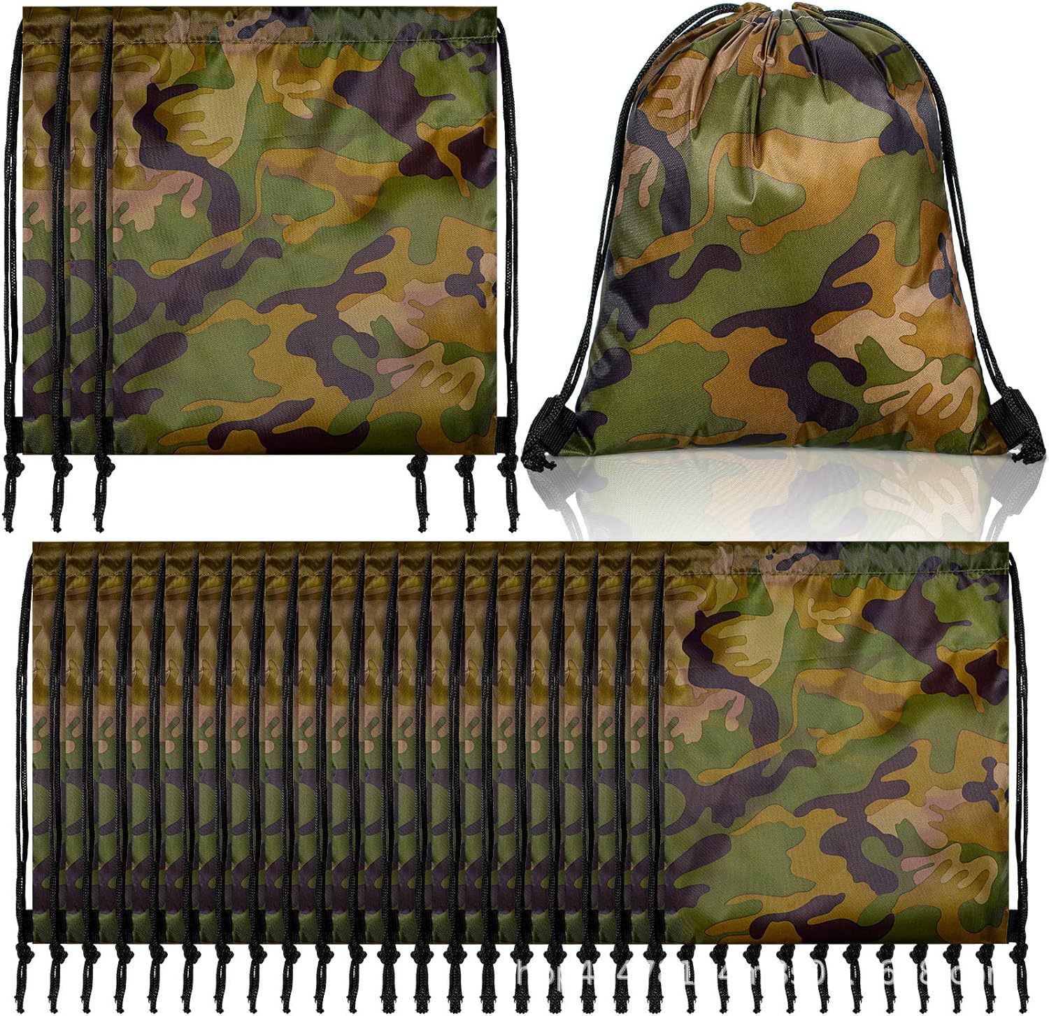 迷彩四双肩抽绳背包袋子卡通动物便携收纳袋涤纶手提抽绳袋