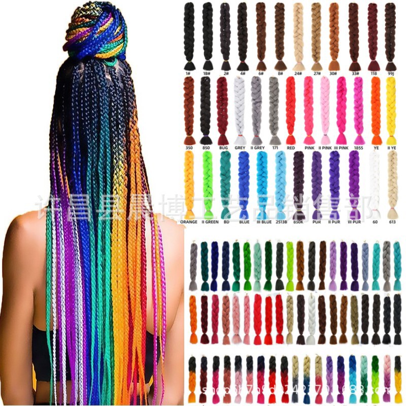 Foreign trade African chemical fiber wig big braid wholesale jumbo braid hair dirty braid high temperature Jacques braid
