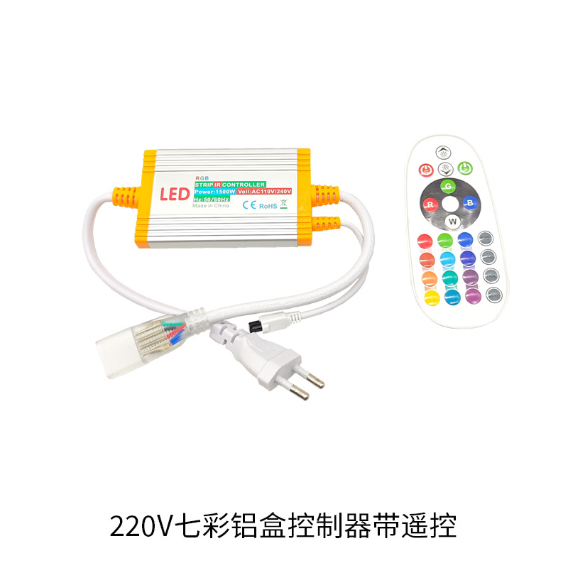 Tira de Luz LED Flexible Recubierta 220V 5050 RGB, Impermeable, para Iluminación Decorativa