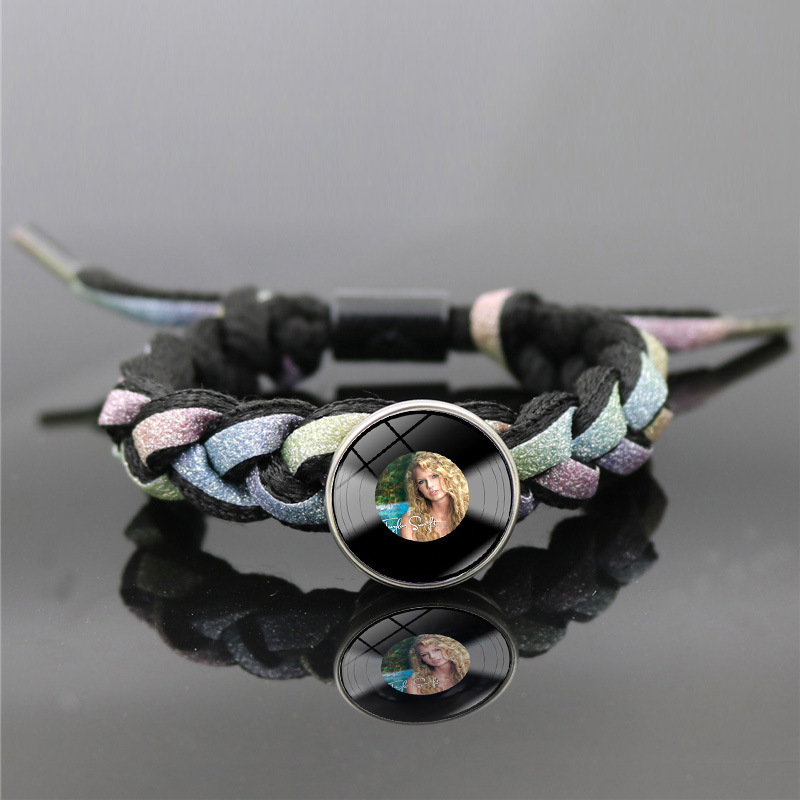 Singer Taylor Swift woven bracelet female European and American Taylor Swift vinyl record bracelet jewelry