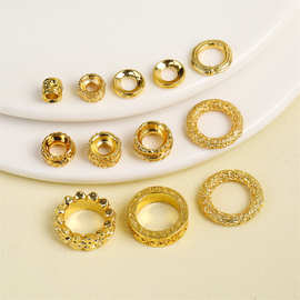 18k包金保色祥云纹跑环圆圈卡环乾坤圈金箍文玩diy手工首饰品配件