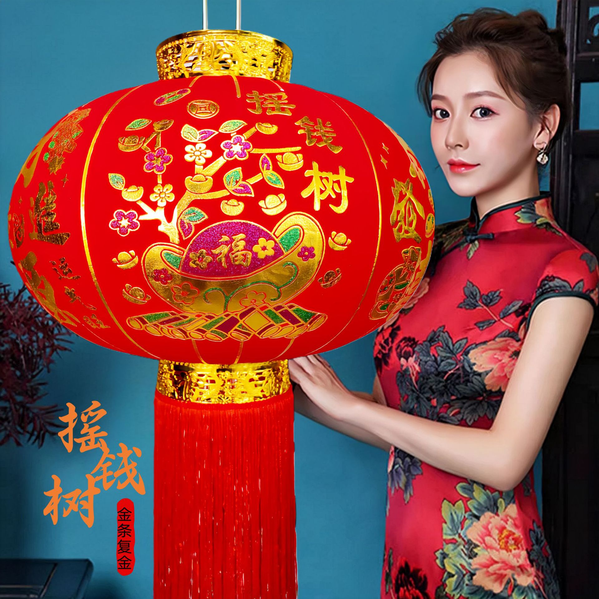 【メーカー】卸売り大紅提灯旧正月植毛提灯防水新年提灯結婚ジョーペンダント