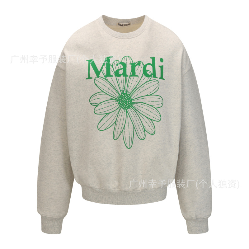 韩国Mardi卫衣赵露思同款小雏菊腊肠狗女秋冬刺绣印花套头圆领外|undefined