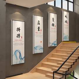 办公室墙面装饰贴企业文化布置楼梯扶手台阶公司会议室激励麦太保