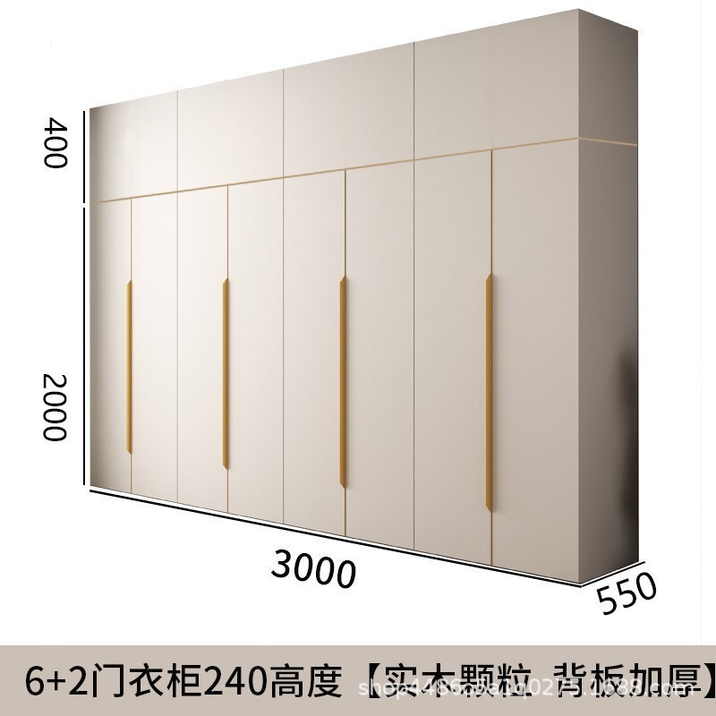 無垢材のワードローブ、家庭用寝室のワードローブ、丈夫で耐久性のある、送料無料、モダンなクリームスタイルのトップキャビネット、ミニマリストのワードローブ|undefined