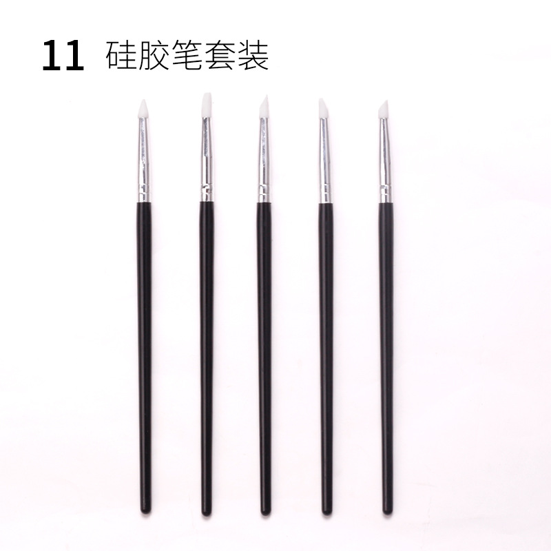 Cruz-frontera manicura 15 piezas conjunto pluma de fototerapia pluma de cristal pluma de silicona taladro de la pluma dibujo línea pintura cepillo colección