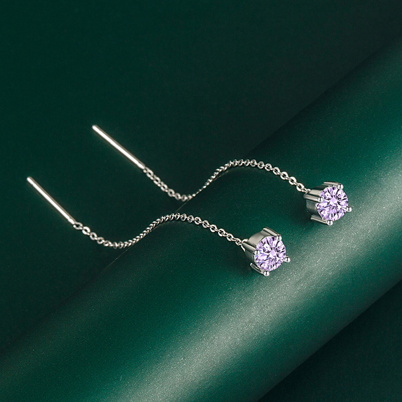 Fashion Square Copper Plating Zircon Drop Earrings 1 Pair