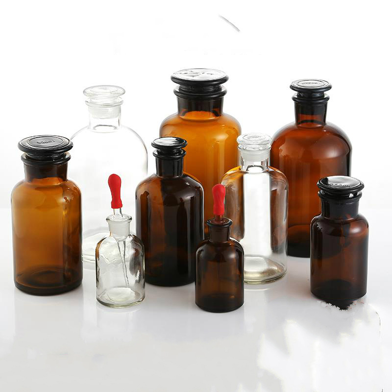 广口试剂瓶 细口试剂瓶 茶色玻璃瓶 透明玻璃瓶30ml-1000ml