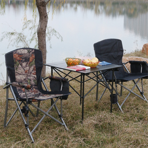 Outdoor foldable portable large-handled beach chair leisure car camping director chair backrest comfortable fishing chair