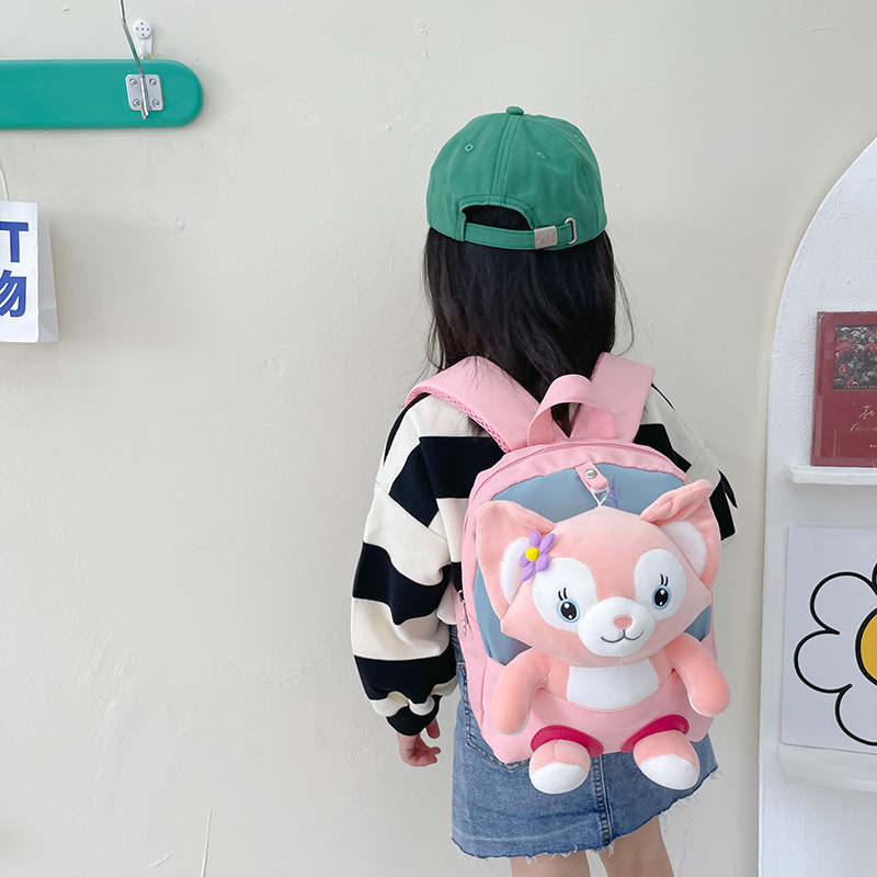 Jardín de infantes mochila de bebé suave lindo mochila de animales pequeños niños de 1 - 3 años de edad bolsa de viaje de lona ligera