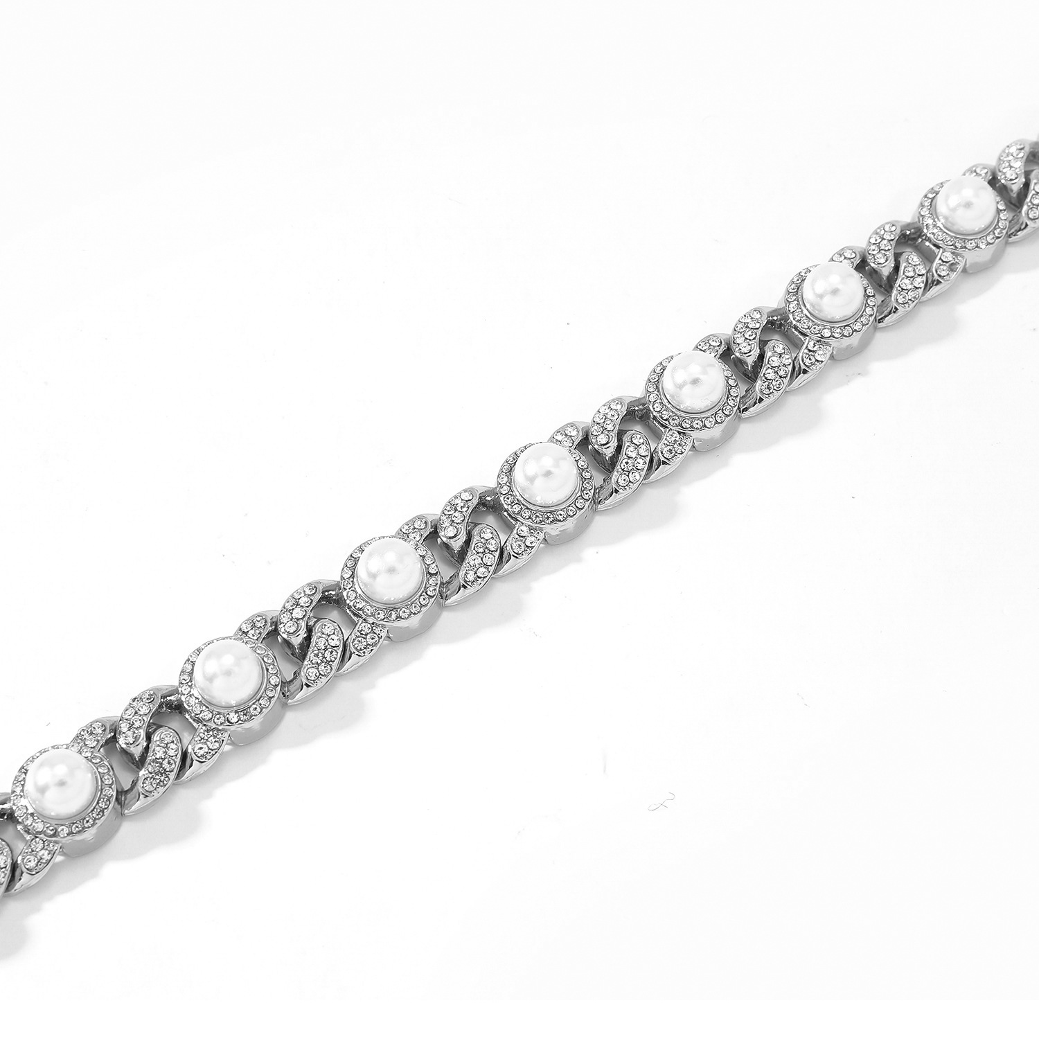 Legierung Diamant Rundkette Mit Perlen Akzenten Für Herren_voghion.com