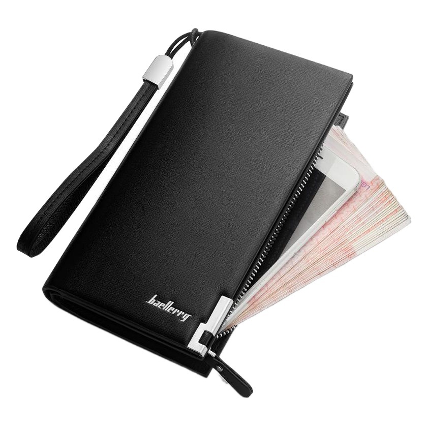 Men's Wallet Long baellerry Zipper Multi-functional Wallet Large Capacity High-end Sense Explosive Clutch for Men