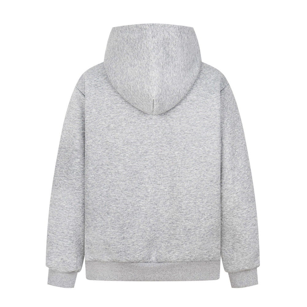 18 Number Patch Embroidery Zipper Cardigan Sweatshirt Vibe Trendy Autumn Winter Men's Hooded Jacket Loose Casual_voghion.com