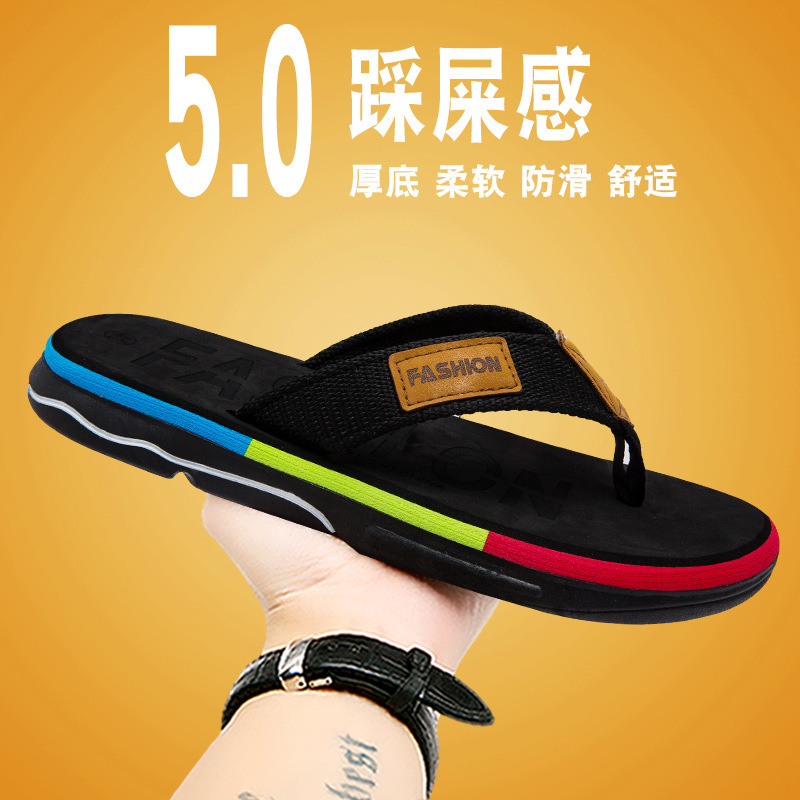 Zapatillas vietnamitas para hombres de verano anti-derrapante, zapatillas frías de fondo suave con sandalinas casuales de playa 45