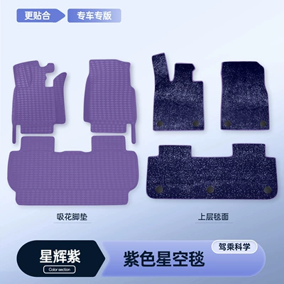 Modelə uyğun ayaqaltı: car floor mats, Xiangjie G9 - 26-models-of-xiangjie-g9-five-seater-premium-selection-starlight-purple-single-layer-foot-mat-purple-starry-sky-blanket