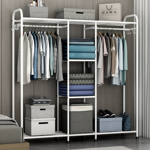 Wardrobe Home Bedroom Clothes Hanging Rack Open Simple Wardrobe Rental Room Modern Simple Large Capacity Steel Wardrobe