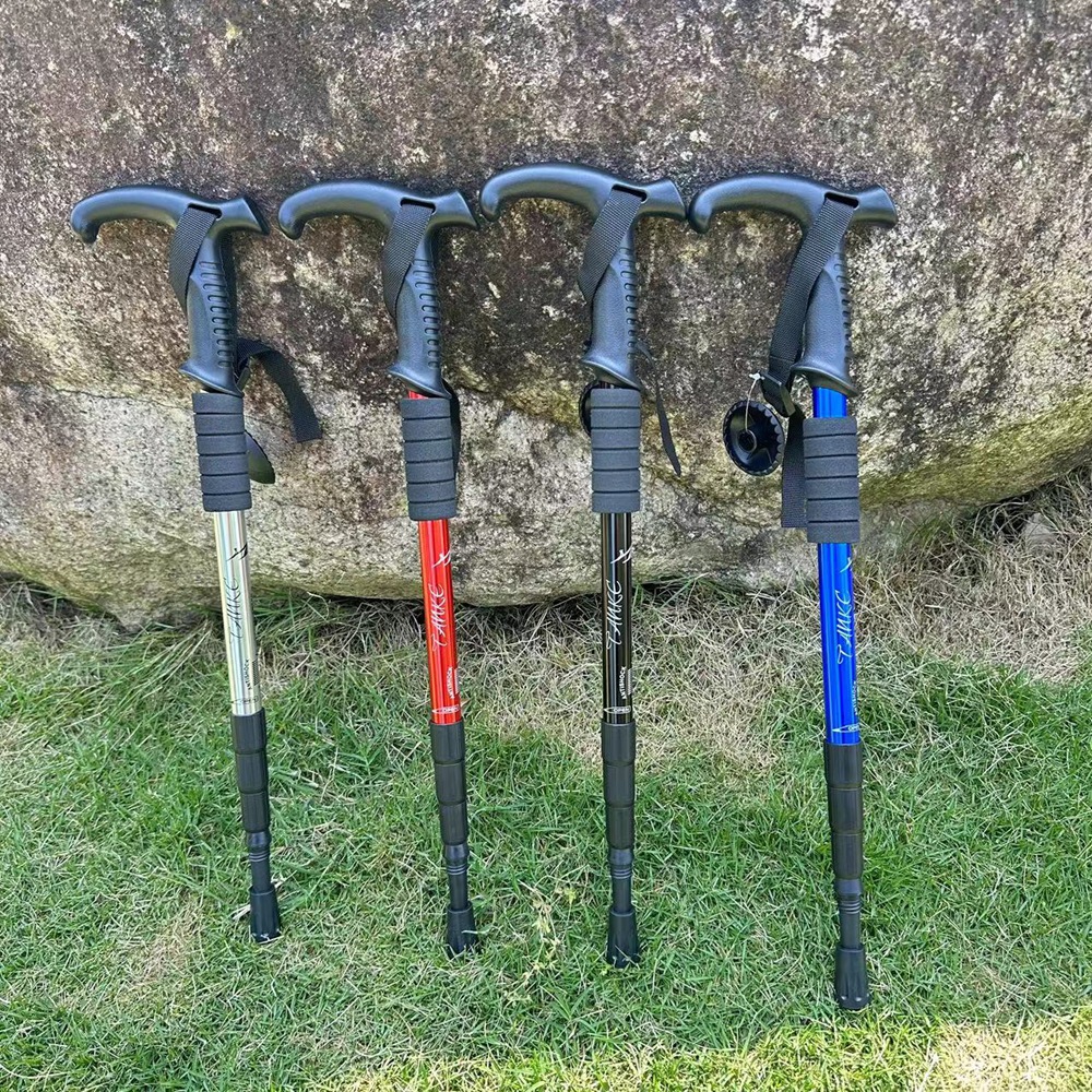 Bastones de trekking de viaje al aire libre, bastones de trekking de aleación de aluminio, bastones de trekking, bastones de trekking retráctiles para ancianos