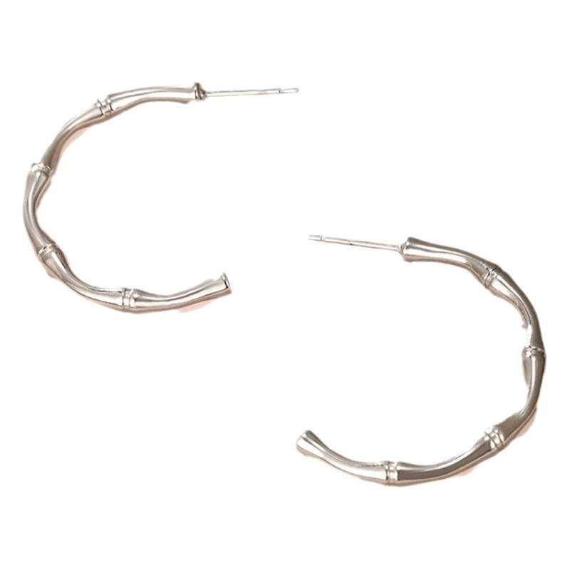 Pendientes de Acero Inoxidable con Nudo de Bambú en Forma de C, Estilo Minimalista Coreano, de Xuping Jewelry, para Mujer, Estilo Europeo y Americano, para el Verano
