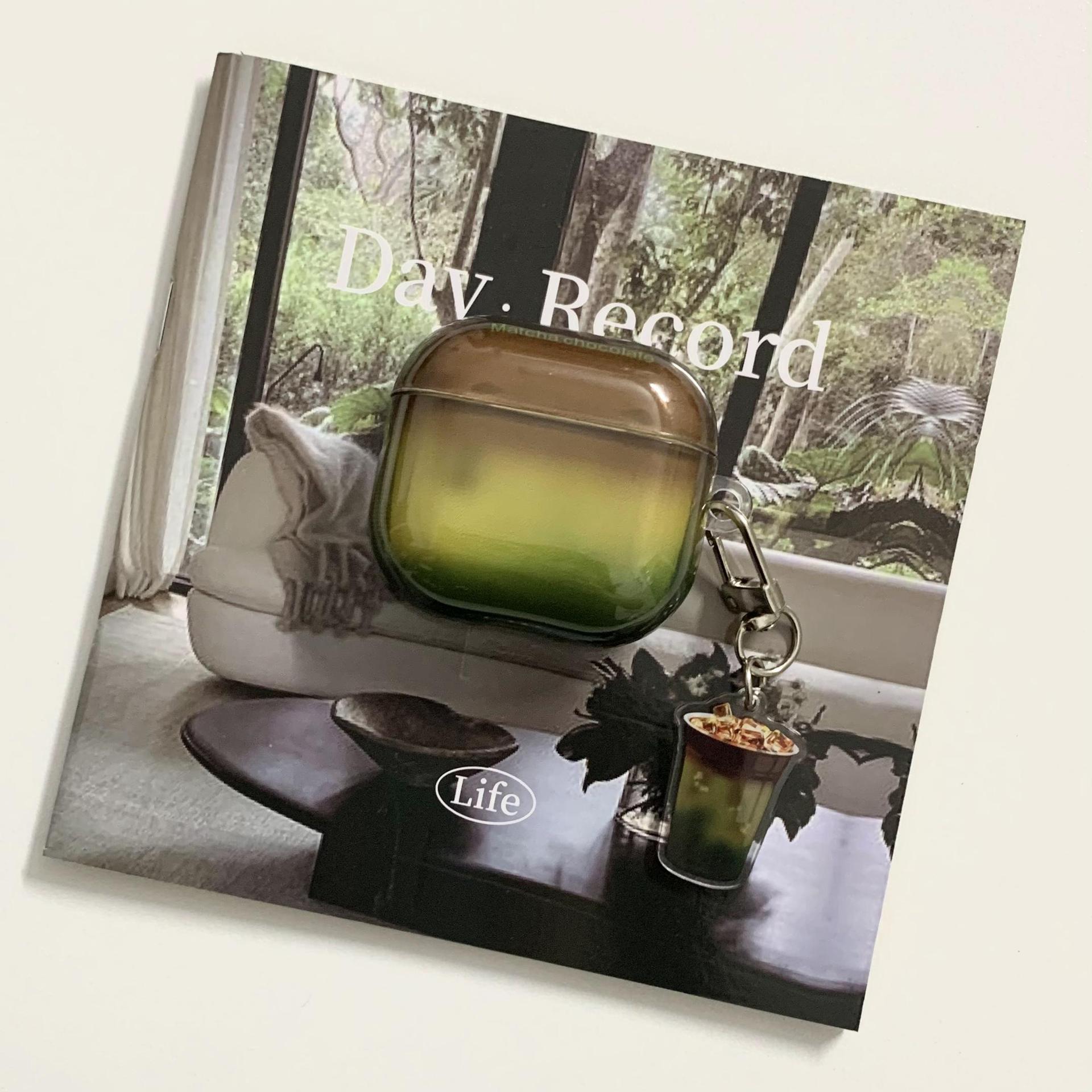 Funda para auriculares de cuarta generación marrón verdoso degradado simple para auriculares estilo retro para Apple 1/2 generación funda protectora para auriculares pro2