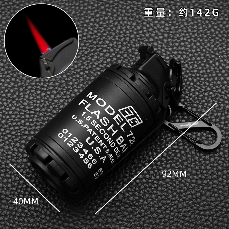 Zhonglong creativo inflable directo encendedor a prueba de viento llama roja adornos personales tabaco de metal al aire libre al por mayor