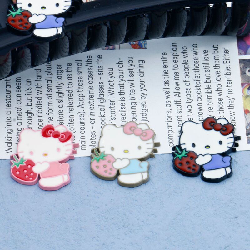 漫画かわいい kt 猫オイルドロップイチゴ金属 diy 頭飾りヘアピン携帯電話ケース靴の装飾合金ジュエリーアクセサリー|undefined