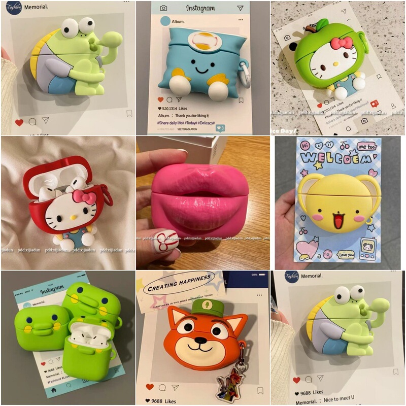 Suitable for Airpodspro 3Rd Generation Protective Cover, Cute Cartoon Style Apple 2/3/4Th Generation Bluetooth Headset Silicone Soft Shell