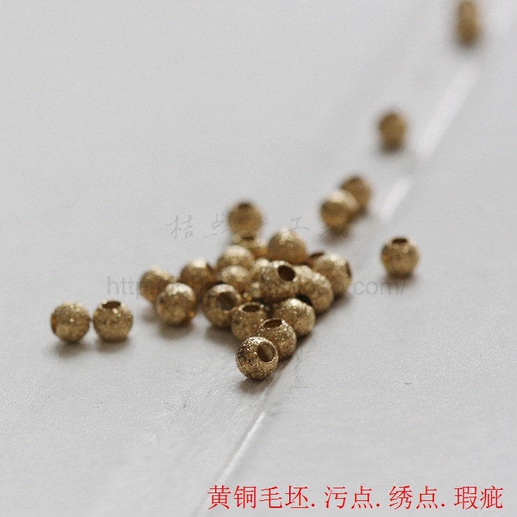 DIY饰品铜配件3*1.2mm闪沙珠 珠子 隔珠 珠珠 黄铜毛坯(3614C)