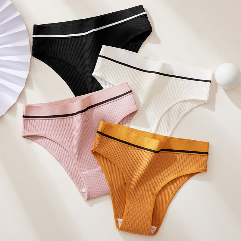Ropa interior transfronteriza, calzoncillos deportivos para niñas de algodón puro, ropa interior de mujer de todo fósforo de moda de color sólido, cómoda y agradable para la piel sexy