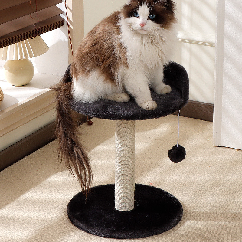 Venta al por mayor de nido de gato pequeño de doble capa, puente de arco, tablero de agarre de gato, juguete de nido de gato integrado, columna de garra de gato de sisal, productos que no ocupan tierra