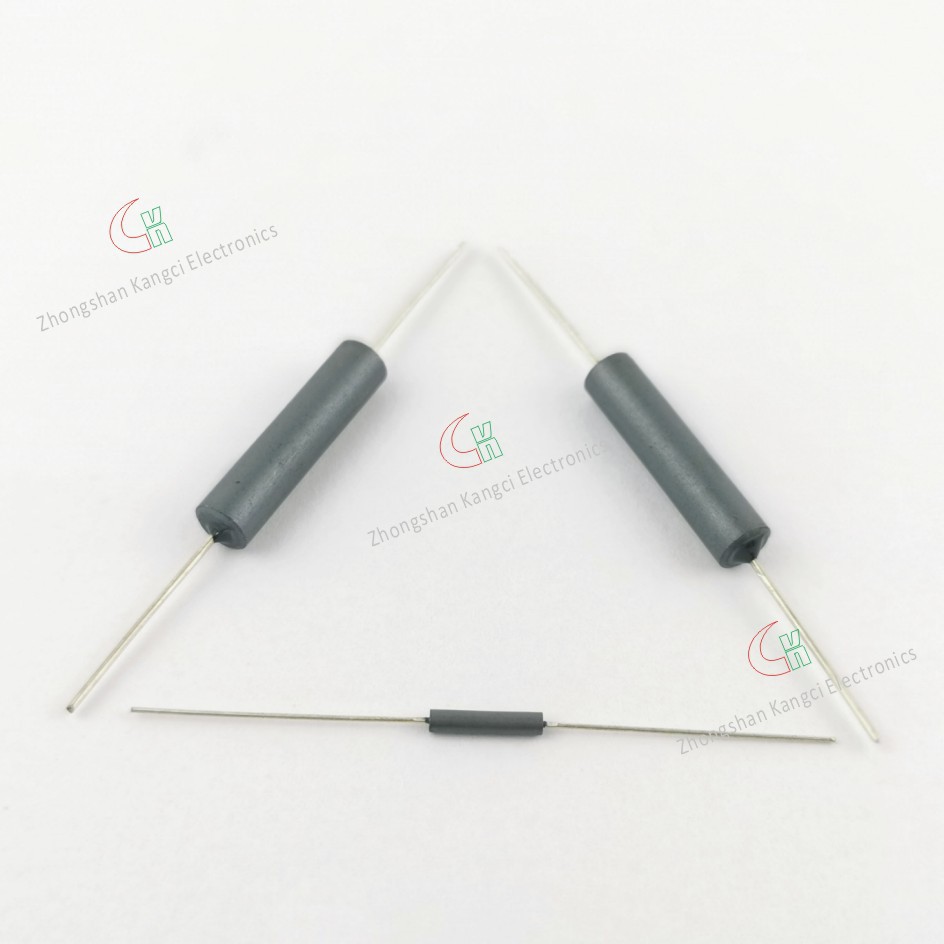 ROO卧式一字型磁棒、开孔、插件棒型磁棒、两边接针磁棒RWW6*25