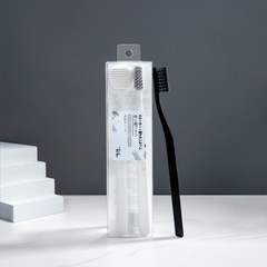 New Black and White Spiral Soft Toothbrush Set Tongue Scraper Toothbrush Household Soft Toothbrush Factory Wholesale Toothbrush