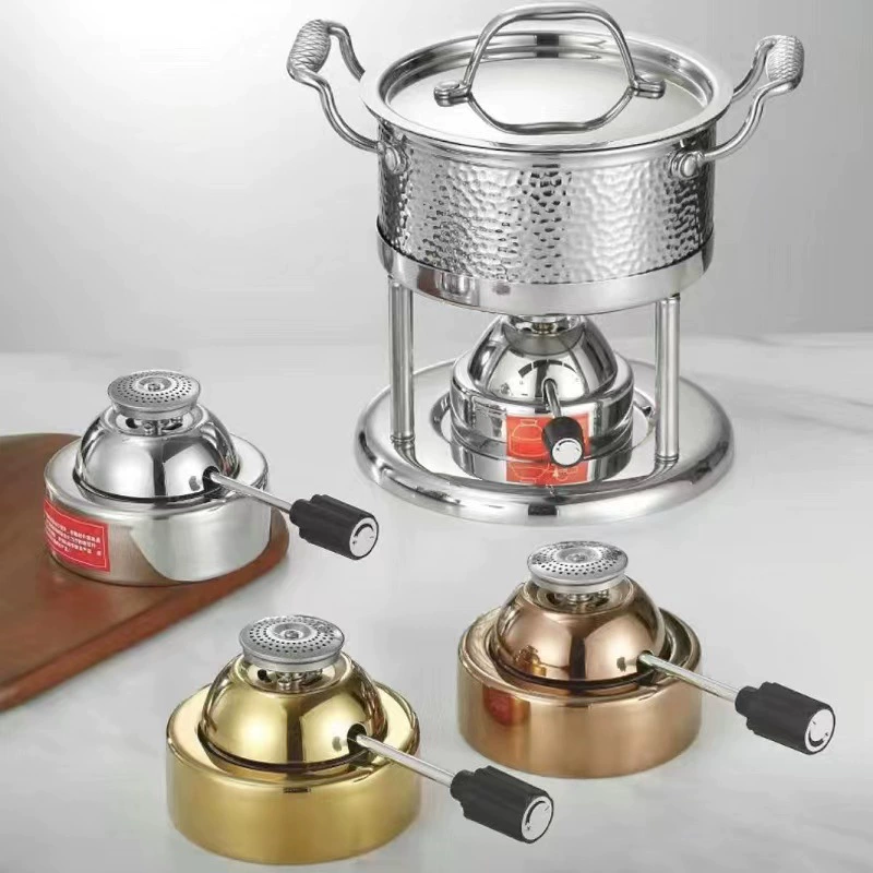 Маленький горячий горшок один человек один горшок 304 нержавеющая сталь маленький горячий горшок Газовая газовая плита надувной одиночный маленький пожарный котел бытовой