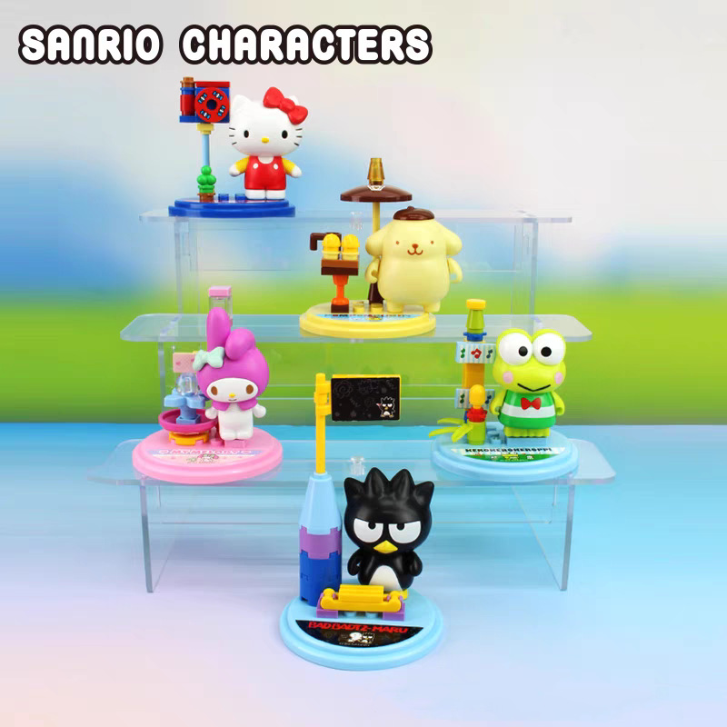 Genuine Sanrio Family City Stroll Building Blocks Series Gashapon Cute Doll Tide Play Ornaments Wholesale Gifts