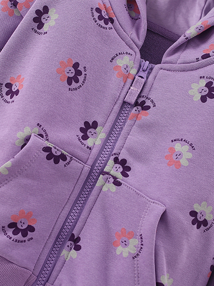 Malwee chaqueta de suéter para niñas otoño e invierno nuevo estilo europeo y americano suéter con cremallera con capucha para niños pequeños y medianos estilo occidental cardigan ropa para niños