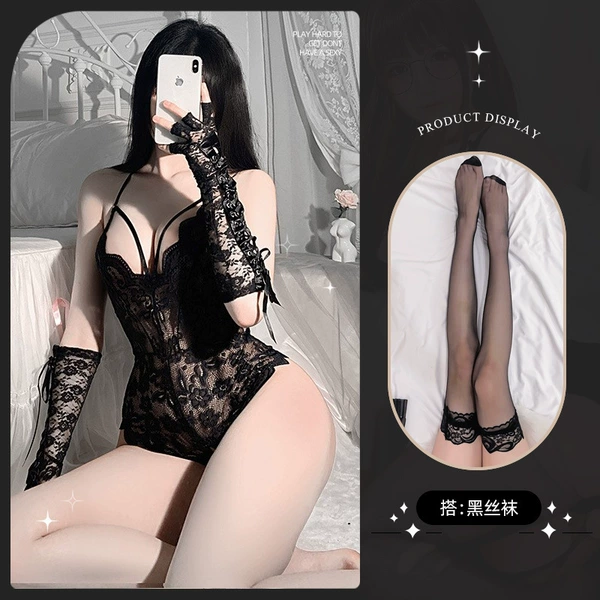 Black Lei connecting clothes+T pants+black stockings