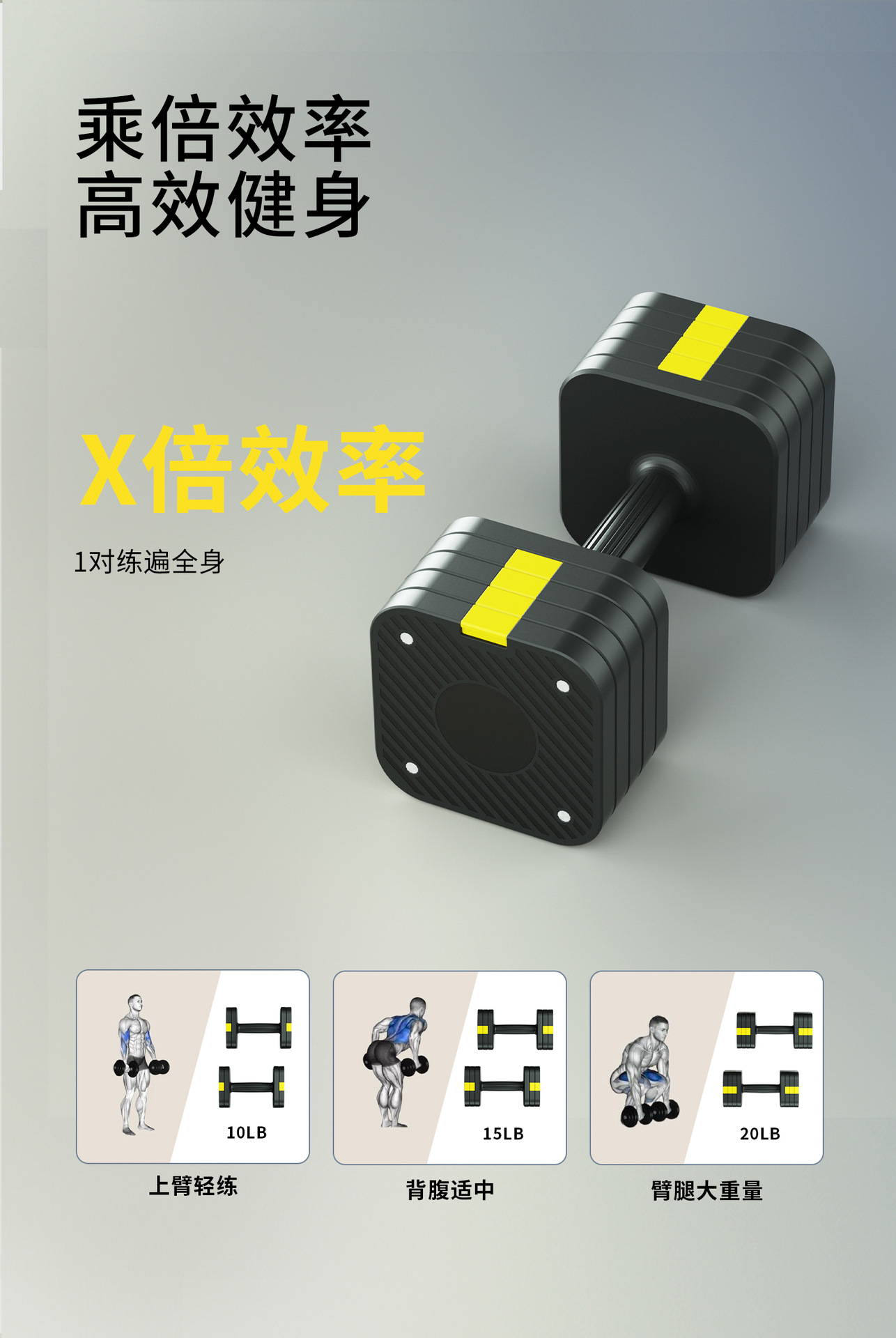 Adjustable Dumbbells Solid Cast Iron Plates Men Women Home Fitness Equipment Set