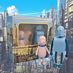 2025年新製品 ロボットドリームオーナメント お土産 さようならロボット子犬フィギュア 周辺人形