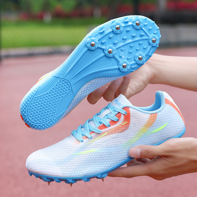 2025 nuevos zapatos de atletismo transfronterizos zapatos de entrenamiento juveniles hombres y mujeres zapatos de clavos deportivos de carrera una unidad